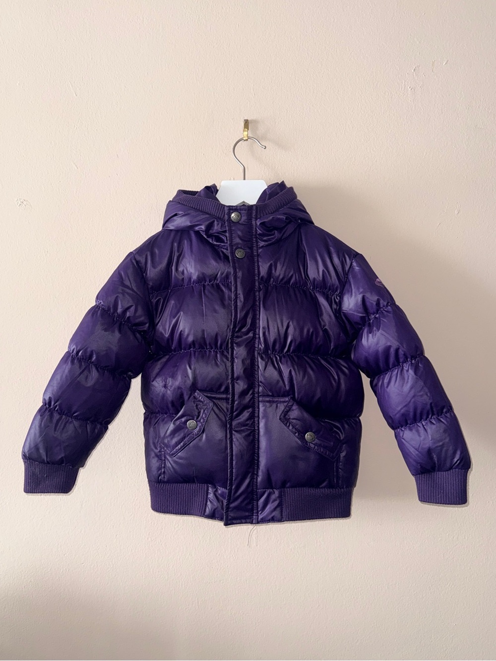 Appaman Kids Purple Down Filled Hooded Puffy Coat - 4
